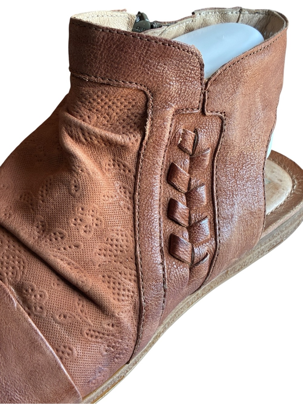 Miz Mooz Flaire Leather Open Toe Sandals Cognac Wide EU42 US 11 - Picture 4 of 10